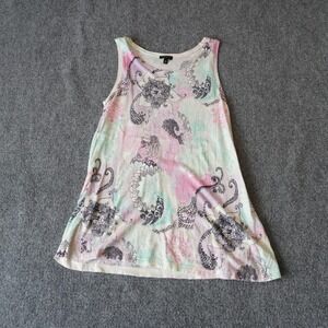 Talbots‎ Petites SP Sleeveless Floral Paisley Linen Blend Tank Top Blouse